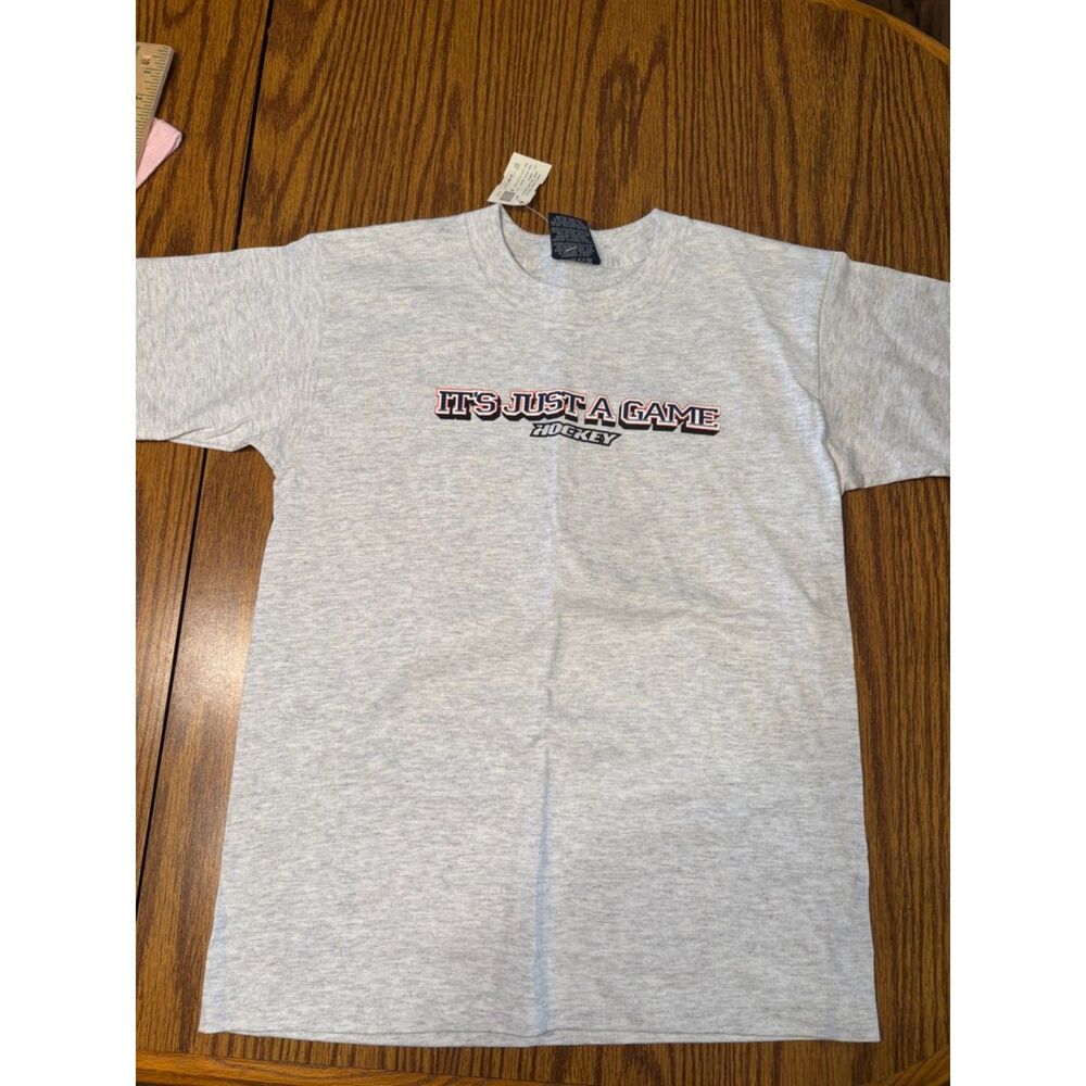 vintage boys tee shirt hockey "it's just a game" size M
